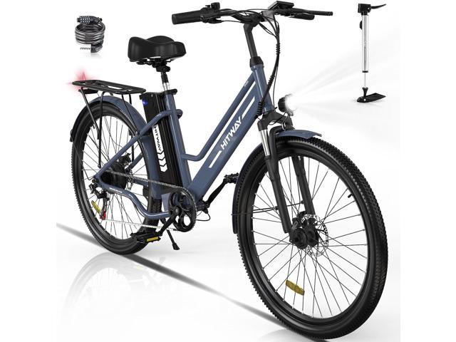 HITWAY Electric Bike for Adults 26 x2.35 Fat Tire Electric Mountain Bike with 500W Motor, Ebkie with 36V 15AH Removable Battery Bicycle, Long Range 21-55mile with 7 Gears E Bike